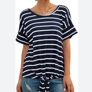 Fashionics Black Striped Women's Top zs 2XL‎